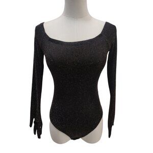 Metallic Copper Glitter Gloved Bodysuit